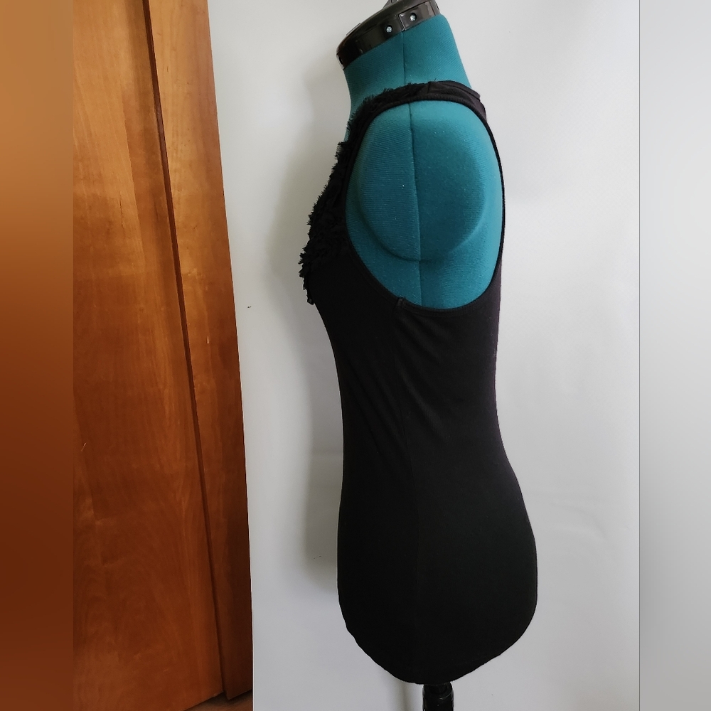 Lightly Used Black Ruffle Scoop Neck Tank Top - Women - Picture 5 of 7